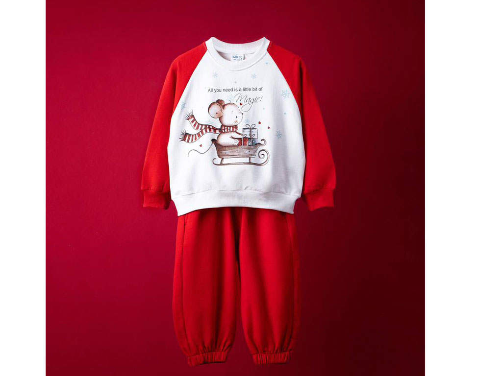 ست بلوز و شلوار دورس نوزاد و کودک طرح  موش کوچولو بشیر BASHIR