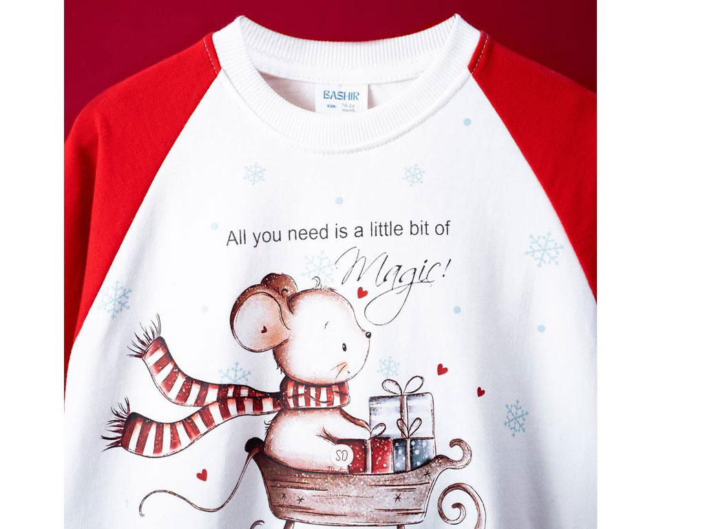 ست بلوز و شلوار دورس نوزاد و کودک طرح  موش کوچولو بشیر BASHIR