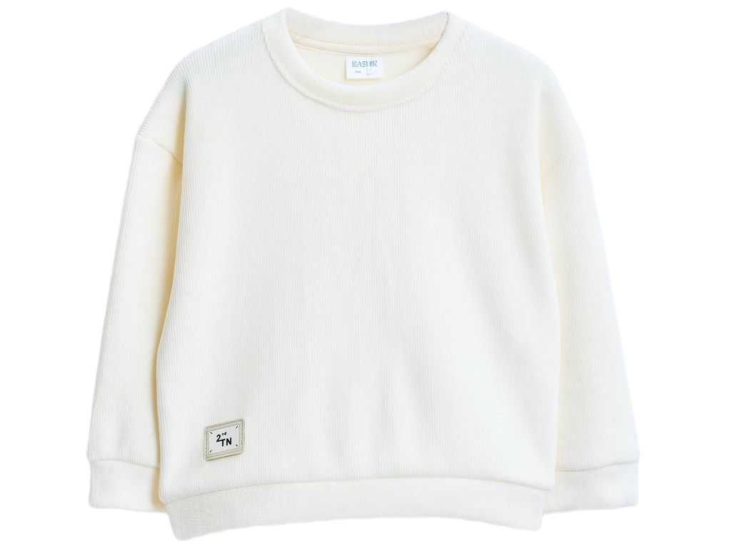 بلوز آستین بلند مخمل  کبریتی شیری  رنگ بشیر