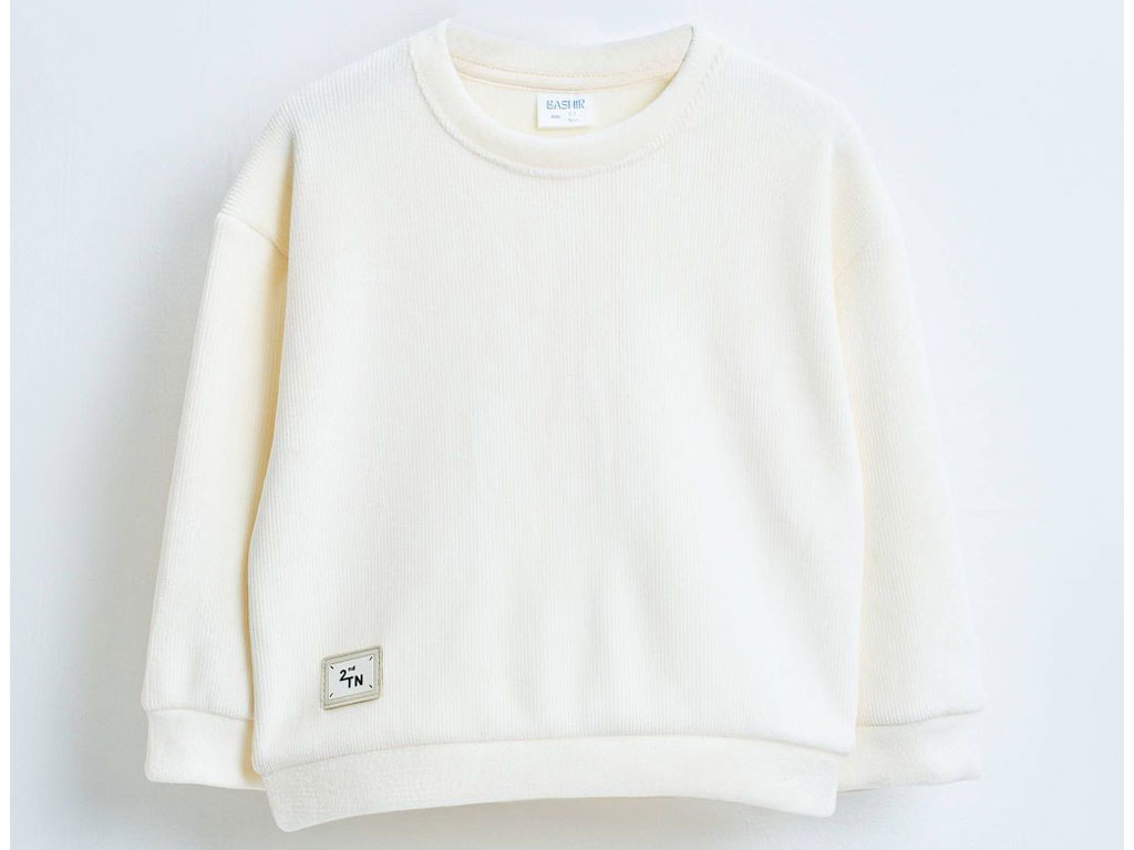 بلوز آستین بلند مخمل  کبریتی شیری  رنگ بشیر