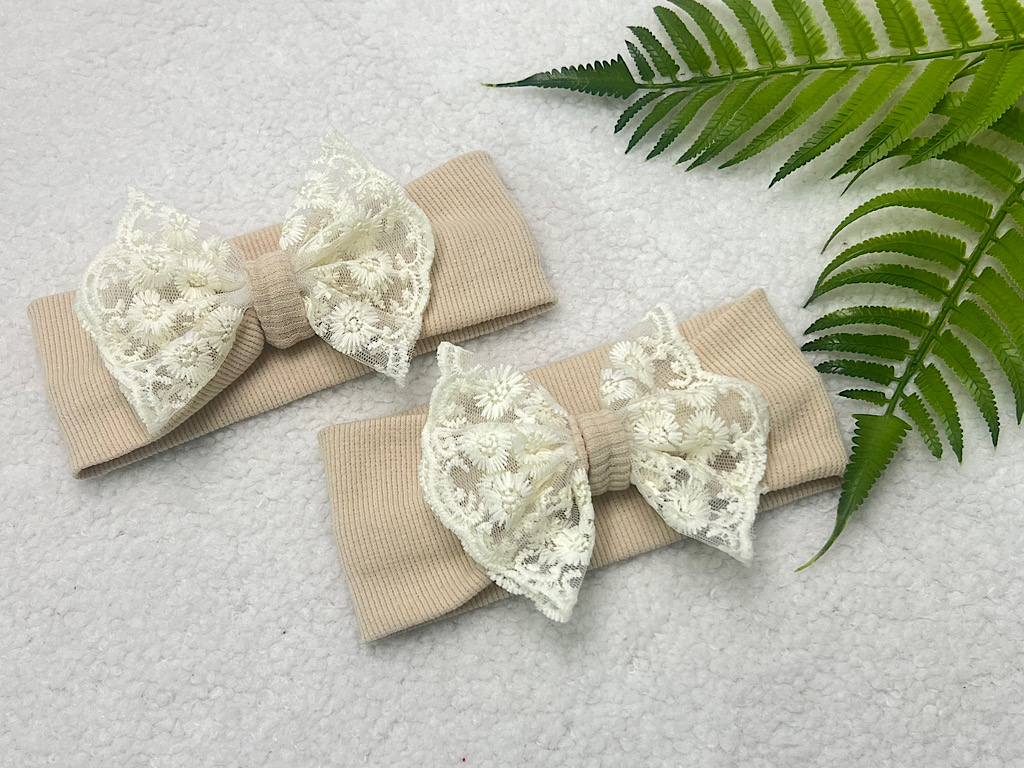 هدبند با پاپیون دانتل دارای رنگبندی