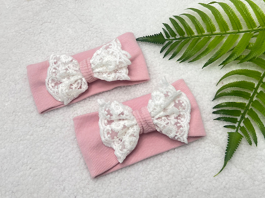 هدبند با پاپیون دانتل دارای رنگبندی