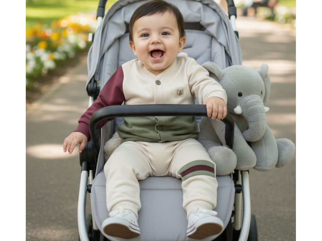 ست دو تکه ژاکت و شلوار داخل کرکی  نوزادی  دانالو Danaloo