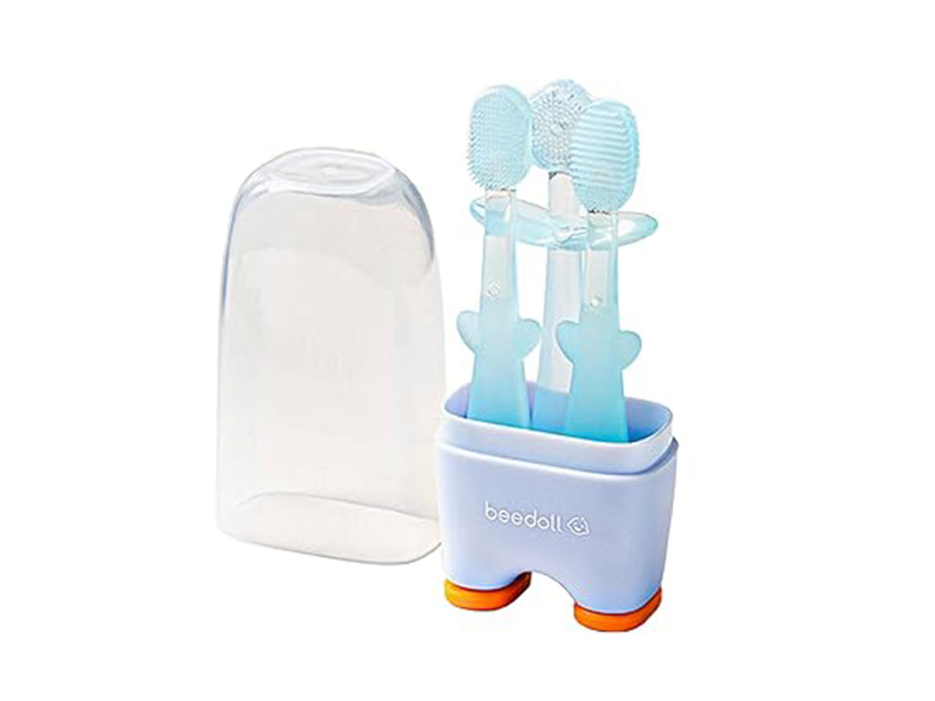 مسواک پا دار آموزشی 3 عددی طرح شاخه گل