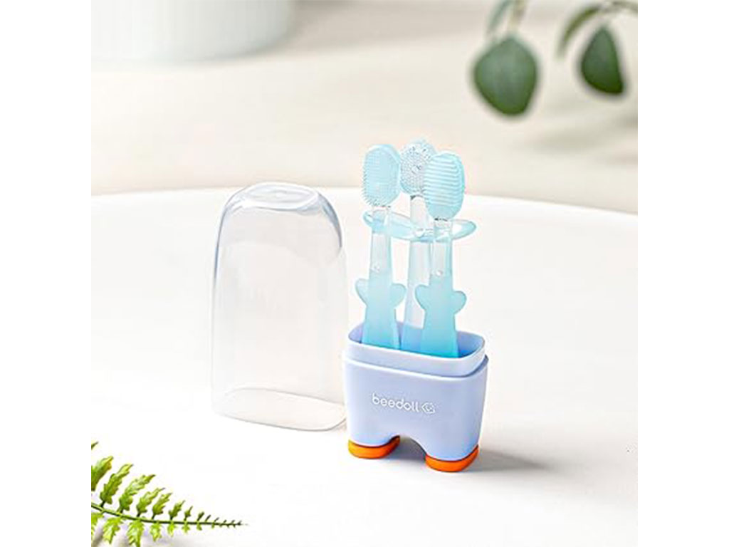 مسواک پا دار آموزشی 3 عددی طرح شاخه گل