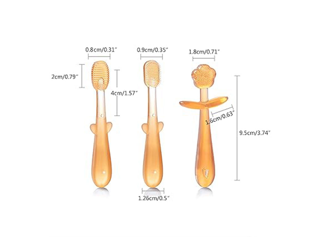 مسواک پا دار آموزشی 3 عددی طرح شاخه گل