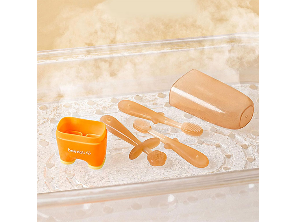 مسواک پا دار آموزشی 3 عددی طرح شاخه گل