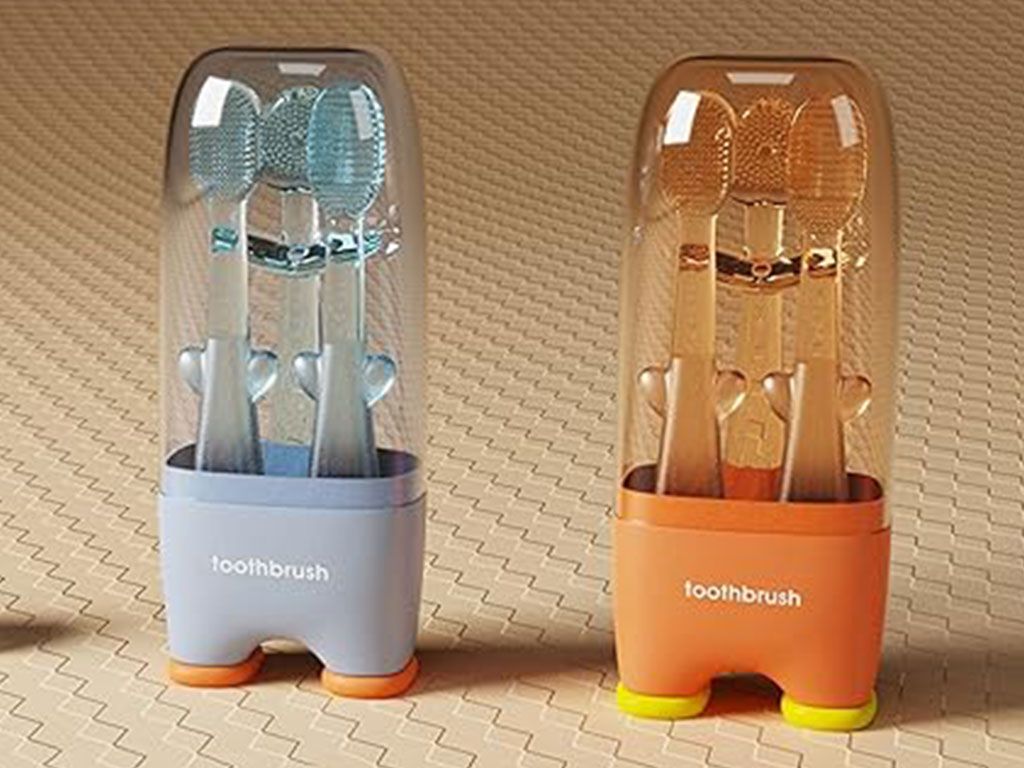 مسواک پا دار آموزشی 3 عددی طرح شاخه گل