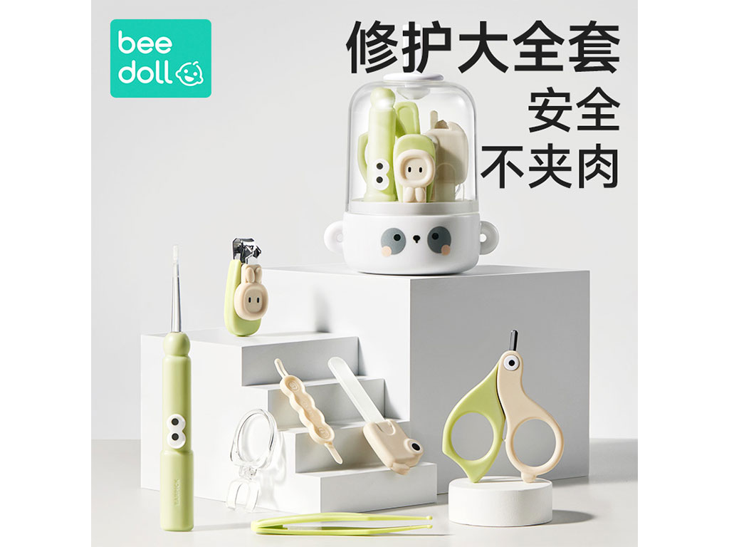 ست ناخنگیر و مانیکور بند دار کاپدار نوزادی طرح حیوانات