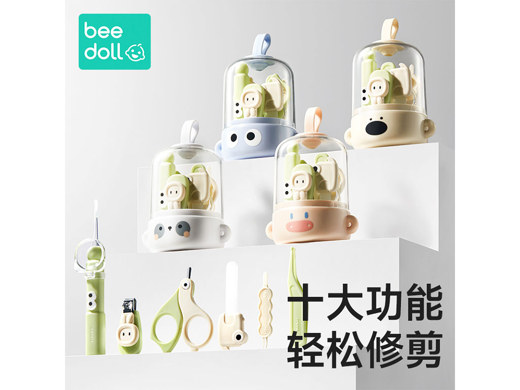 ست ناخنگیر و مانیکور بند دار کاپدار نوزادی طرح حیوانات