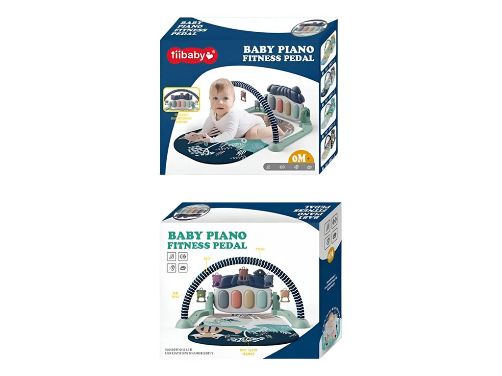 تشک بازی نوزادی موزیکال دارای پیانو طرح حیوانات و جنگل