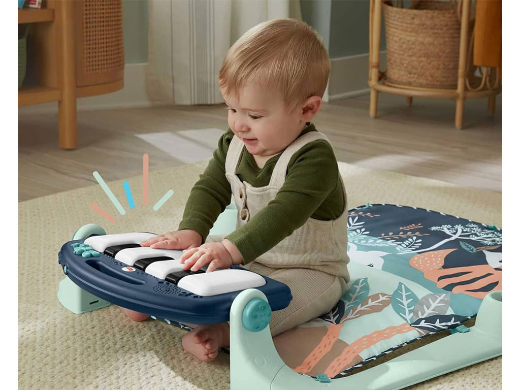 تشک بازی نوزادی موزیکال دارای پیانو طرح حیوانات و جنگل