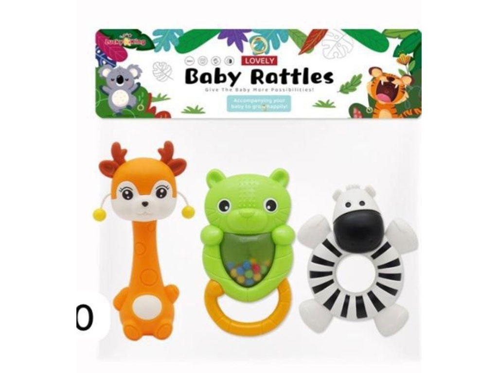 جغجغه دندانگیر سه عددی طرح حیوانات