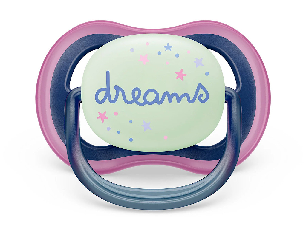 پستانک ارتودنسی  شب تاب دو عددی نوزادی 18-6 ماه مدل ultra air فیلیپس اونت philips avent