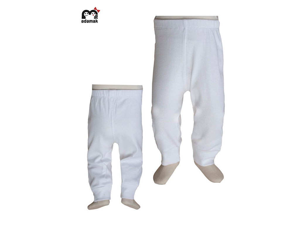 شلوار راحتی نوزادی کبریتی فانریپ سفید رنگ آدمک Adamak