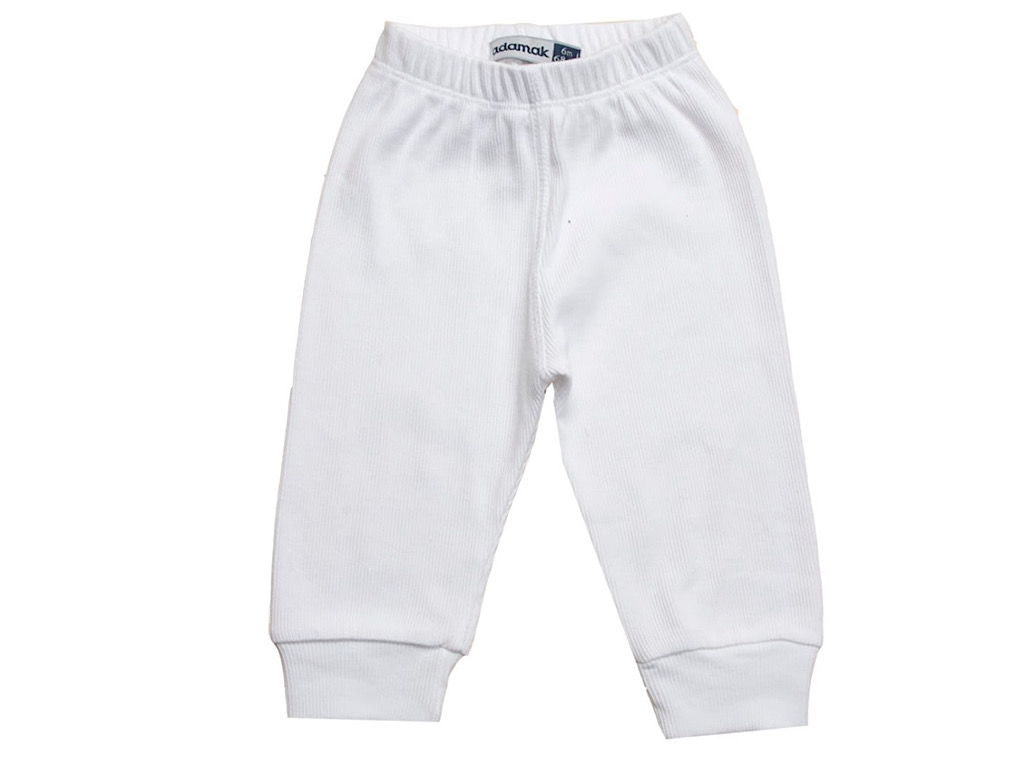 شلوار راحتی نوزادی کبریتی فانریپ سفید رنگ آدمک Adamak
