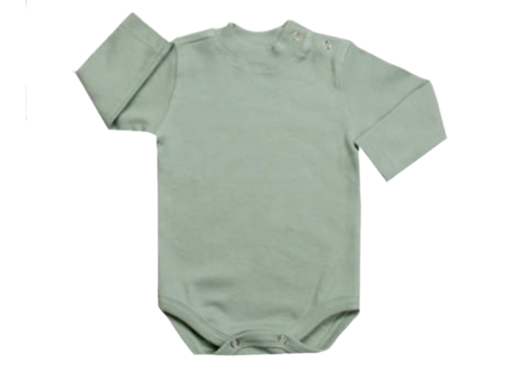 بادی نوزادی و کودک یقه سه سانت کبریتی رنگ سبز  آدمک Adamak