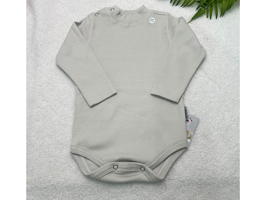 بادی نوزادی و کودک یقه سه سانت کبریتی رنگ فیلی روشن  آدمک Adamak