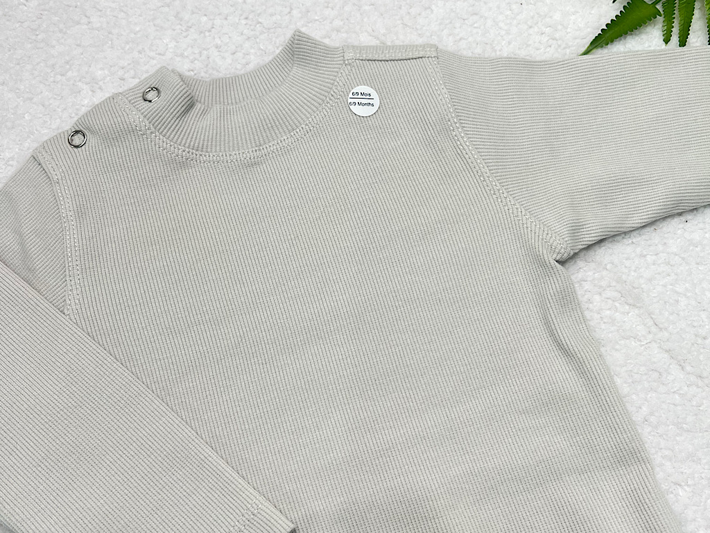 بادی نوزادی و کودک یقه سه سانت کبریتی رنگ فیلی روشن  آدمک Adamak