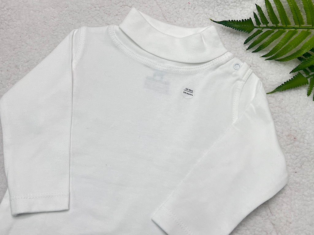 بادی نوزادی و کودک یقه اسکی سفید رنگ   آدمک Adamak