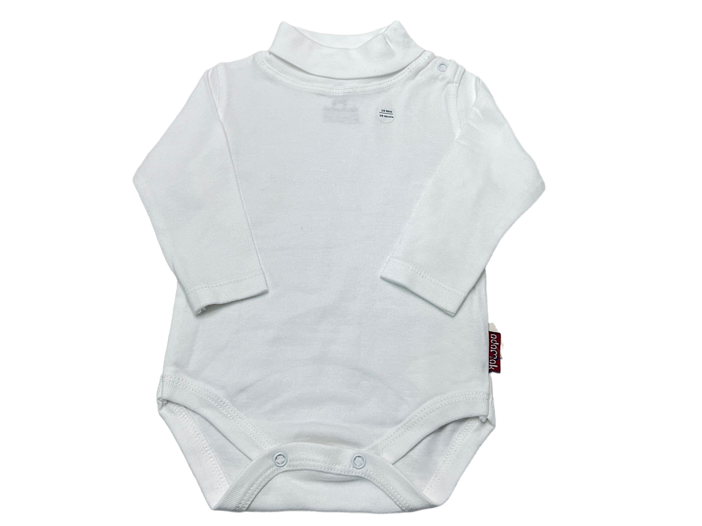 بادی نوزادی و کودک یقه اسکی سفید رنگ   آدمک Adamak