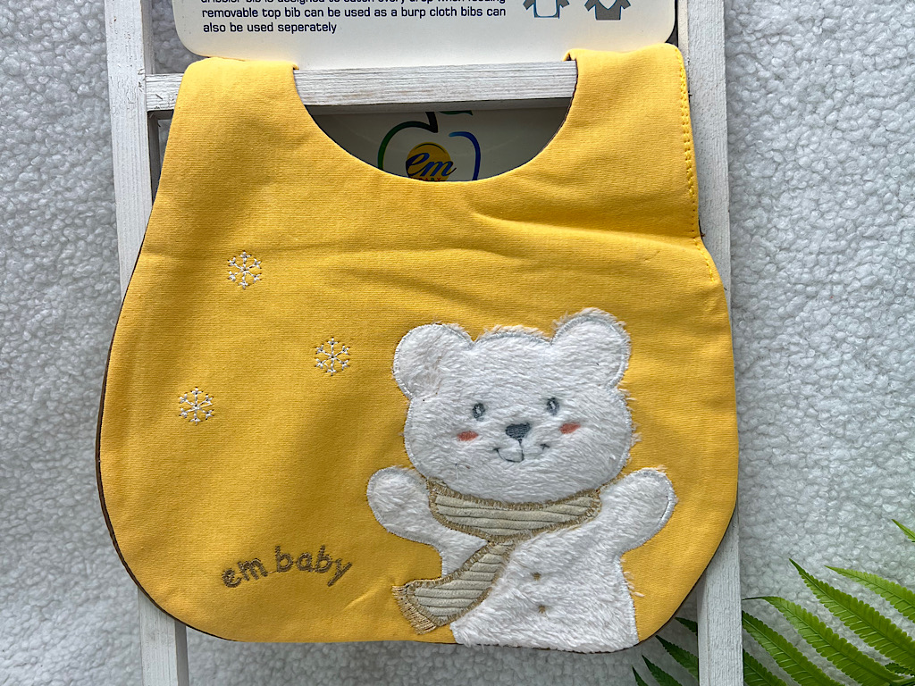 پیشبند نوزادی برجسته طرح حیوانات ام بیبی EM BABY