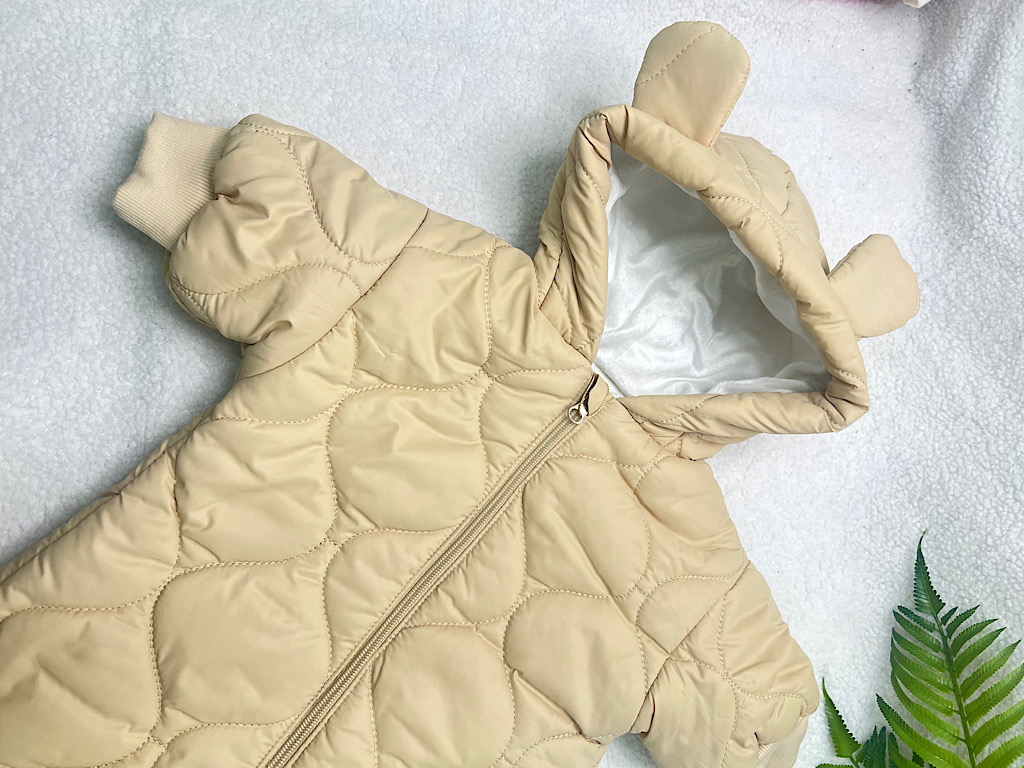 کاپشن سرهمی کلاه دار کرم رنگ  دامون Damon