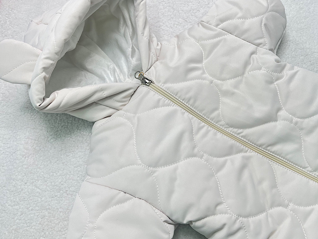 کاپشن سرهمی کلاه دار شیری رنگ  دامون Damon