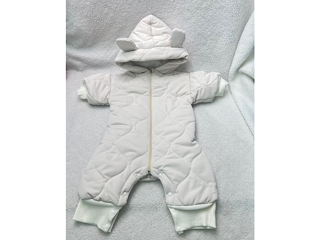 کاپشن سرهمی کلاه دار شیری رنگ  دامون Damon