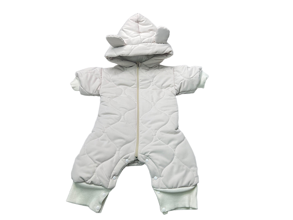 کاپشن سرهمی کلاه دار شیری رنگ  دامون Damon