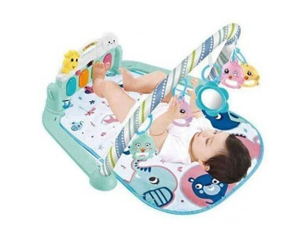 تشک بازی دارای پیانو موزیکال و چراغ دار نوزادی طرح حیوانات دارای کیف دستی