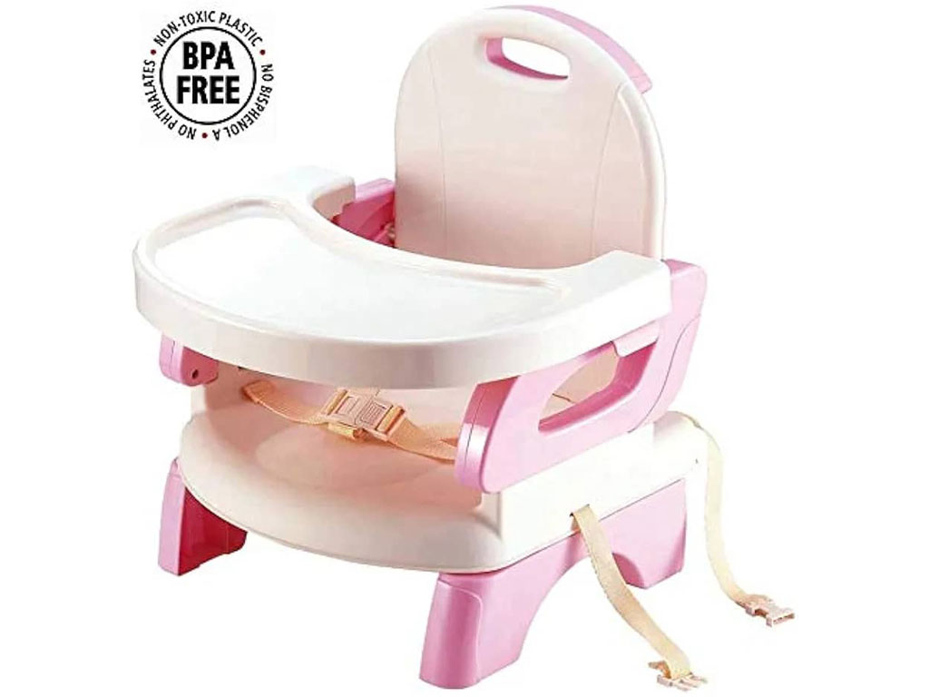 صندلی غذای کودک پرتابل دخترانه صورتی رنگ مدل بوستر ماستلا mastela