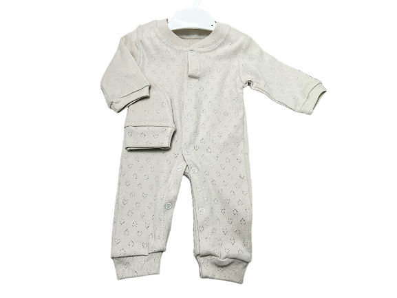 سرهمی نوزادی کلاه دار طرح قلب سوزنی استخوانی  رنگ کارامل caramell