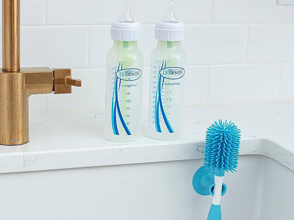 شیشه شور سیلیکونی دو سر پایه دار دکتر براون Dr Browns