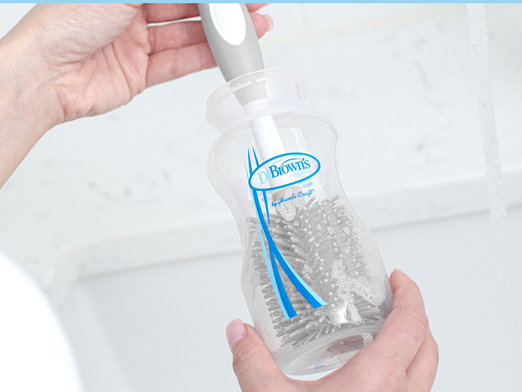 شیشه شور سیلیکونی دو سر پایه دار دکتر براون Dr Browns