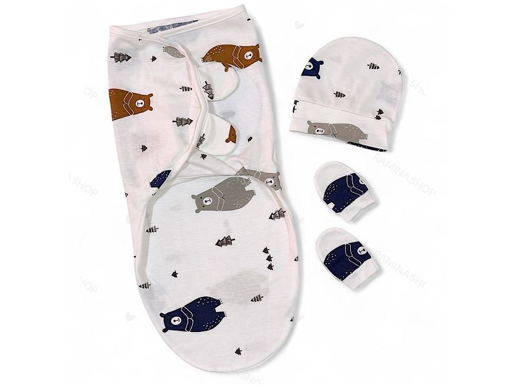 قنداق چسبی همراه با کلاه و دستکش baby4life