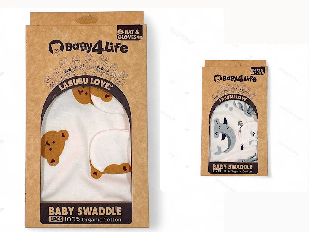 قنداق چسبی همراه با کلاه و دستکش baby4life