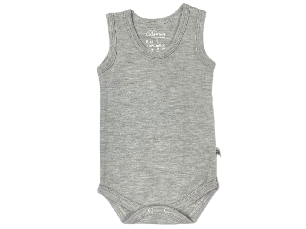 بادی رکابی نوزادی طوسی رنگ دامون Damon