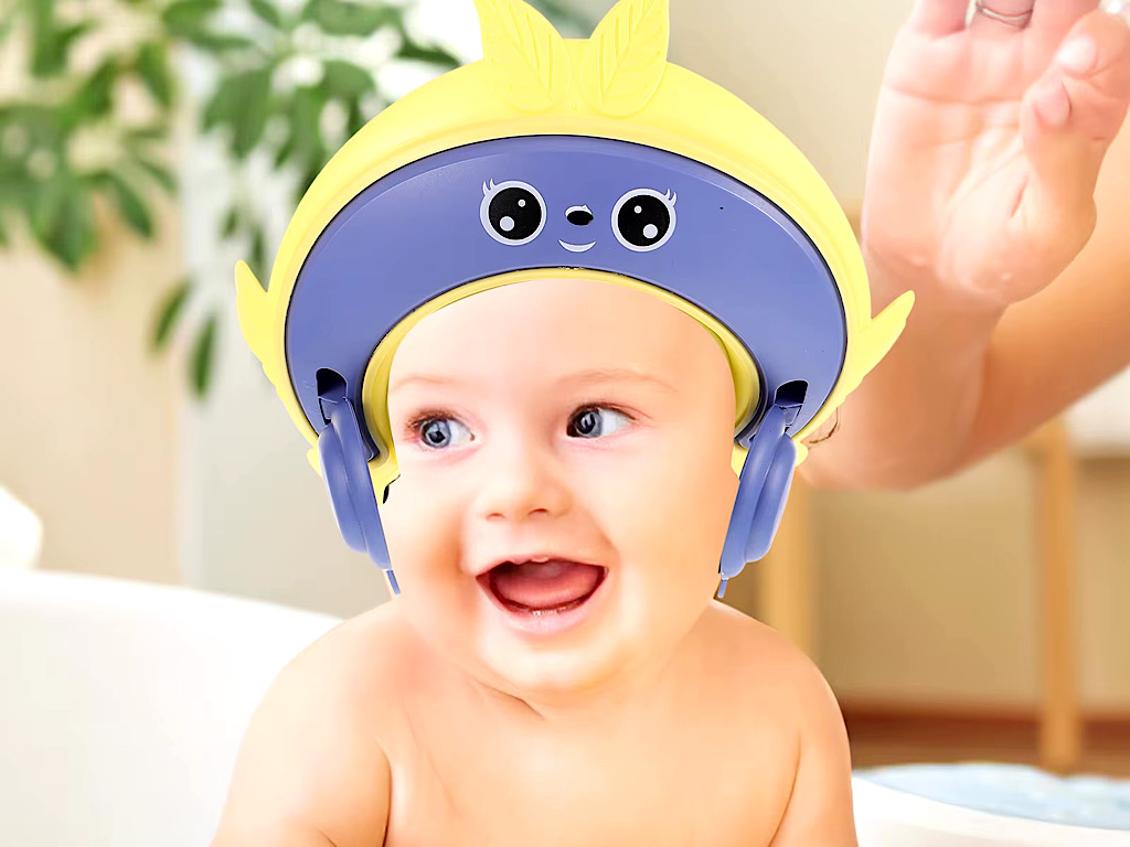 کلاه محافظ حمام نوزاد و کودک سیلیکونی طرح دار لاندری بیبی Londory Baby