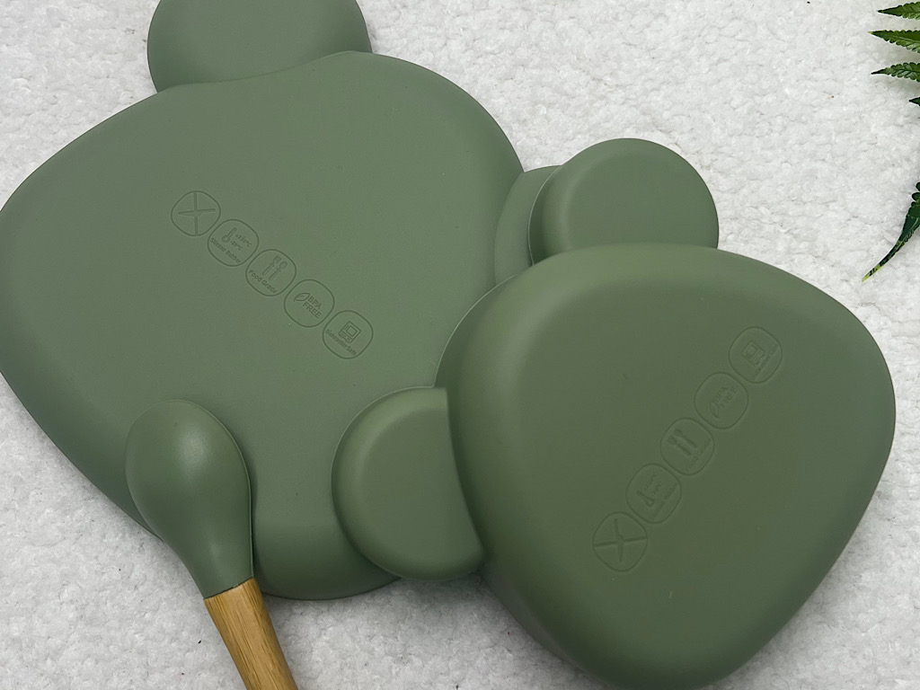 ست ظرف غذا و قاشق سیلیکونی طرح خرس ole ola