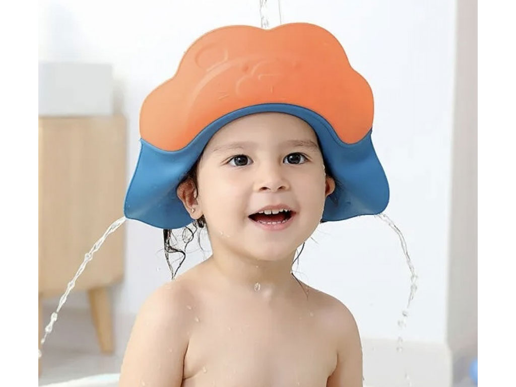 کلاه محافظ حمام نوزاد و کودک سیلیکونی طرح شیر