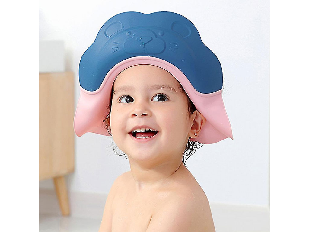 کلاه محافظ حمام نوزاد و کودک سیلیکونی طرح شیر