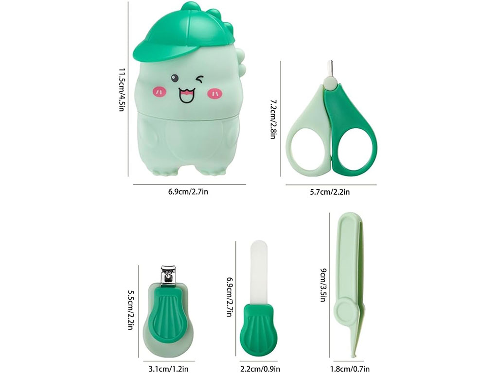 ست مانیکور و ناخنگیر کودک طرح دایناسور کلاه دار