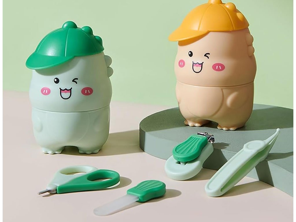 ست مانیکور و ناخنگیر کودک طرح دایناسور کلاه دار