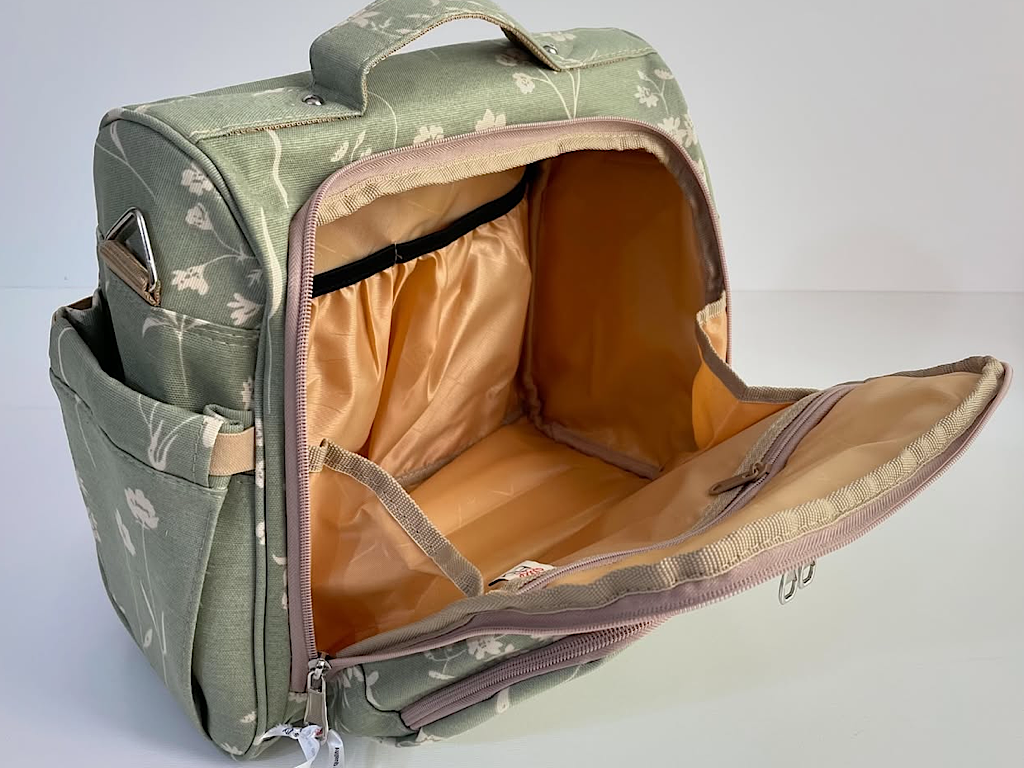 کوله پشتی و ساک لوازم ۳ کاره یونا گلدار سبز الا  ELA