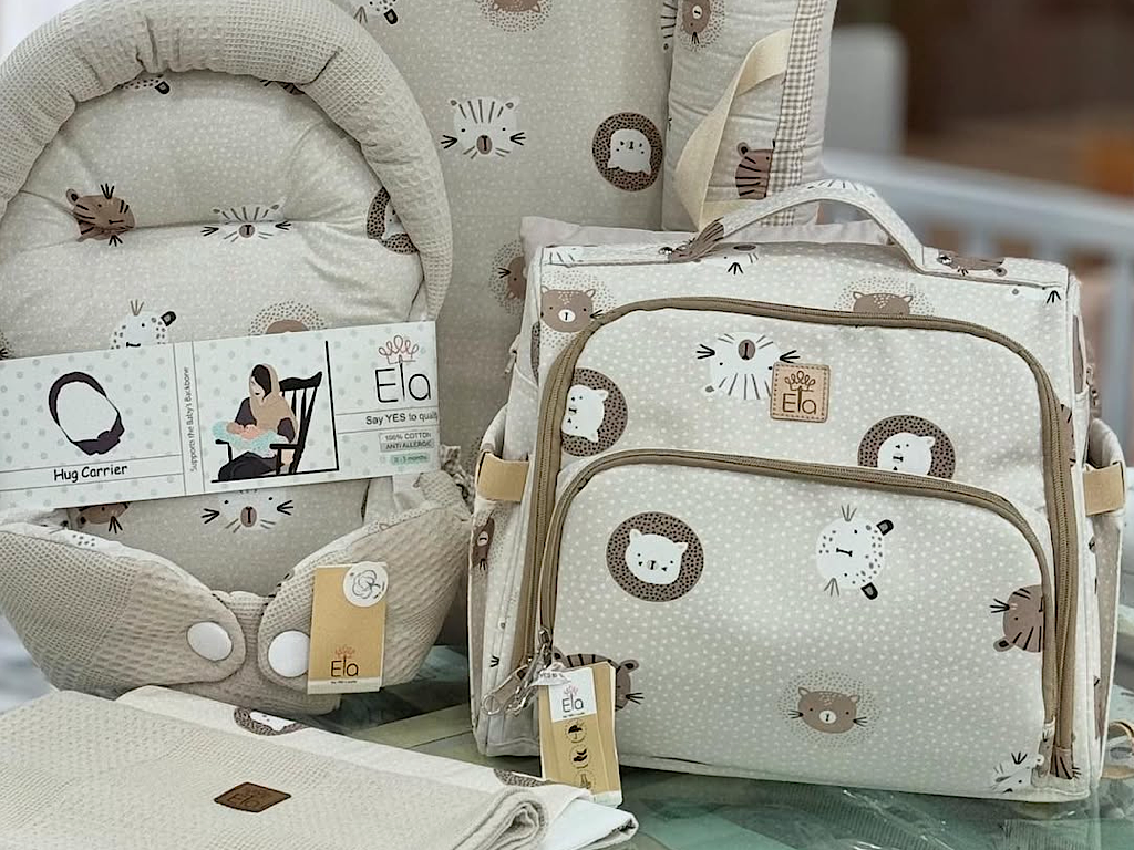 کوله پشتی و ساک لوازم ۳ کاره یونا گربه نسکافه ای الا ELA