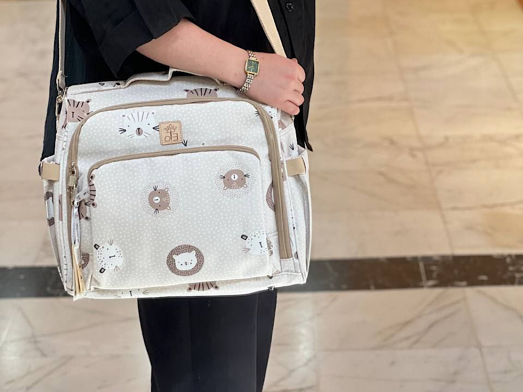 کوله پشتی و ساک لوازم ۳ کاره یونا گربه نسکافه ای الا ELA