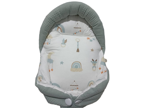 قنداق سوئیسی (آغوش گیر) نوزادی پیکه طرح آویز رنگین کمان سبزآبی الا ELA