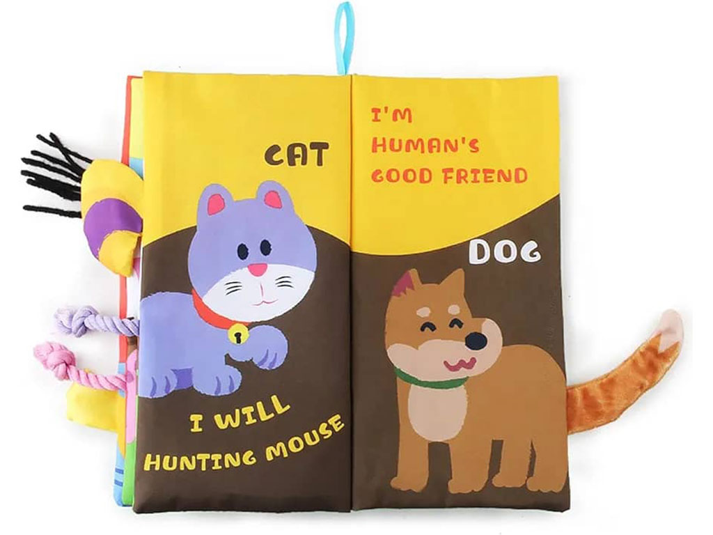 کتاب پارچه ای دم دار نوزادی طرح حیوانات