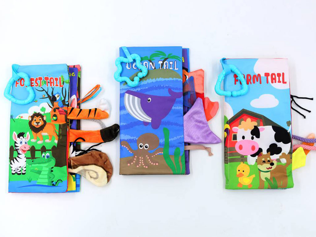 کتاب پارچه ای دم دار نوزادی طرح حیوانات